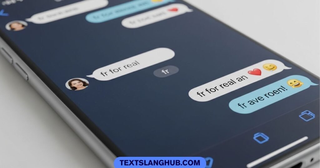 fr meaning in chat example showing how fr is used in texting