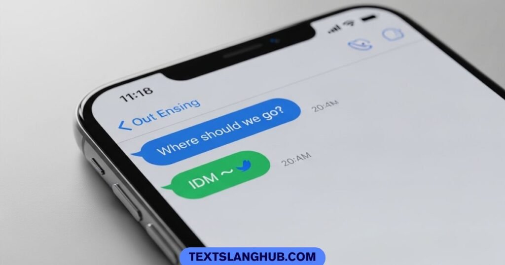 idm meaning in text example in chat conversation