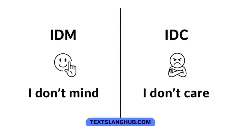 idm vs idc difference in texting slang
