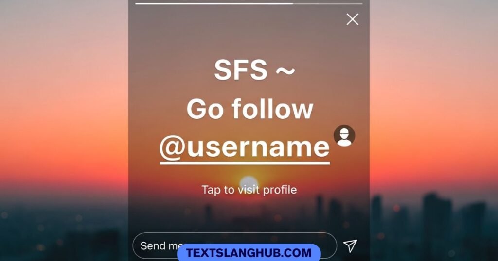 sfs meaning in instagram story shoutout example