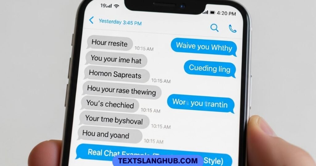 yk example in text message conversation